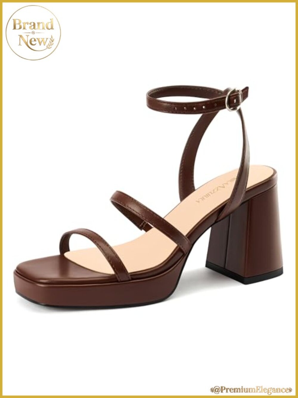 Platform Heels Women 3 Inch Chunky Block Sandals Square Open Toe Ankle Strap
